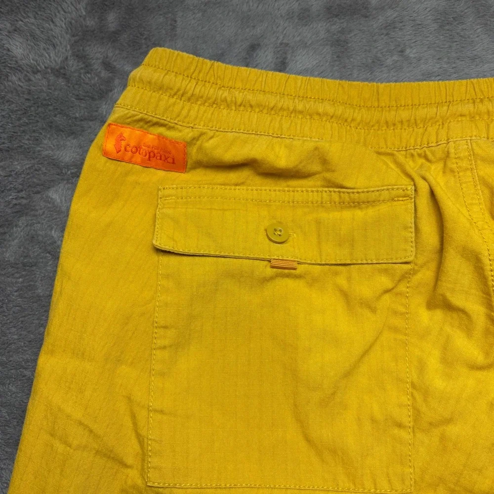 Cotopaxi Pants Mens L Mustard Yellow Ripstop Elastic Waist Drawstring Outdoor